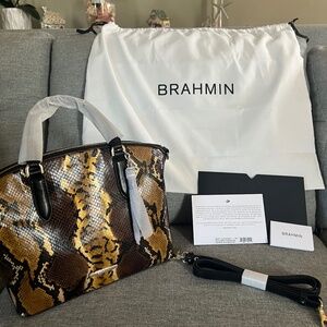 Brahmin Duxbury Satchel - Chocolate Erling - NWT